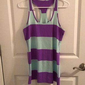 LULULEMON Women Blue/Purple Stripe Racerback Tank